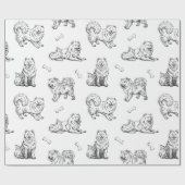 Beeldpatroon van honden cadeaupapier (Vlak)