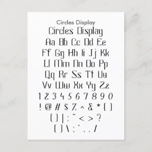 Beeldscherm voor cirkels - Voorbeeldvel Zazle Font Briefkaart