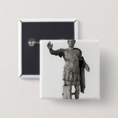 Beeldstandbeeld van Hadrian (marmer) Vierkante Button 5,1 Cm (Voorkant /achterkant)