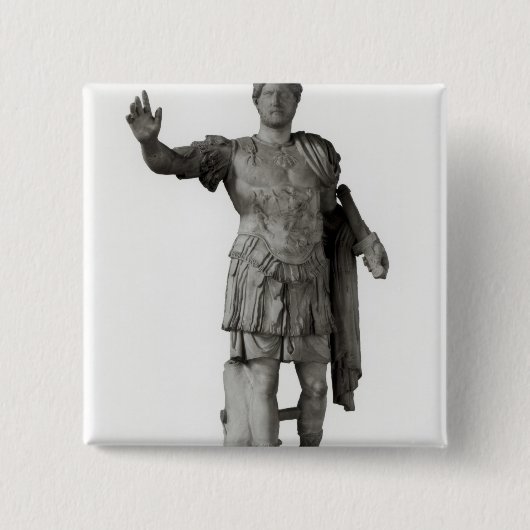 Beeldstandbeeld van Hadrian (marmer) Vierkante Button 5,1 Cm (Voorkant)