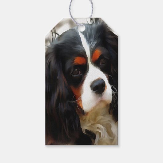 Beeltenis: A King Charles Cavalier Spaniel Cadeaulabel (Voorkant)