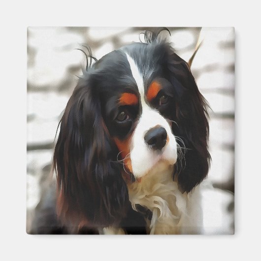 Beeltenis: A King Charles Cavalier Spaniel Magneet (Voorkant)