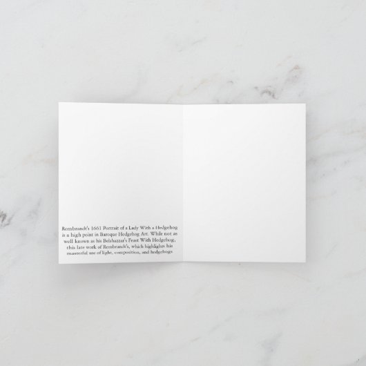 Beeltenis: Lady With a Hedgehog Card Feestdagen Kaart (Binnen)