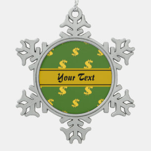 Beelvormgeving van het dollagebarenteken tin sneeuwvlok ornament