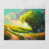 Beemdbloemen landschapskunst zomertrendy briefkaart (Voorkant)