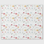 Beemdbloempatroon Kantje Boho Vibe Cadeaupapier (Vlak)