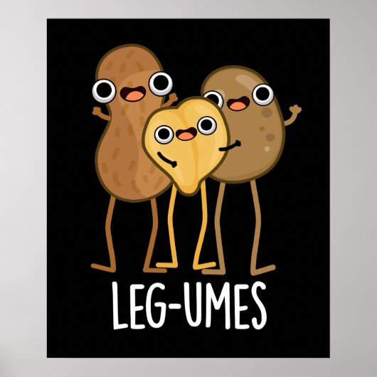 Been-umes Funny Legume Pun Dark BG Poster (Voorkant)