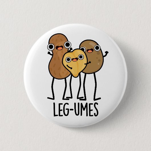 Been-umes Funny Legume Pun Ronde Button 5,7 Cm (Voorkant)