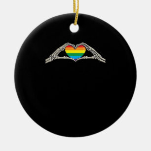 Beenderen handen hart actief keramisch ornament