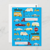 Beep Beep Stuck in Traffic Pattern Briefkaart (Voorkant / Achterkant)