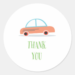 Beep Honk Kind's jongen verjaardagsfeestje Favor s Ronde Sticker