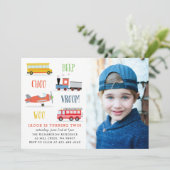 Beep vroom woo photo anniversaire invitation (Debout devant)