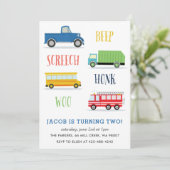 Beep Vroom Woo Truck - verjaardagsfeest van het Ki Kaart (Staand voorkant)