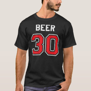 Beer 30 Athlete Uniform Jersey Funny Gag Gift Grap T-shirt