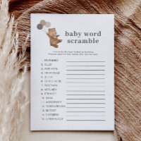 Beer 3 bruine ballonnen - Baby Word Scramble spel