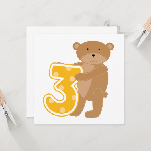 Beer 3e Verjaardag T-shirts en geschenken Kaart (Voorkant / Achterkant in situ)