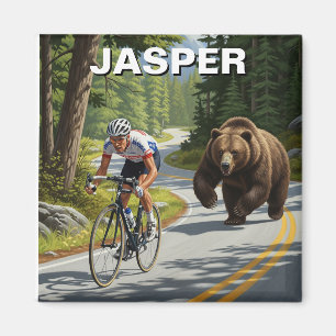 Beer achtervolgend wielrenner Jasper Canada Magneet