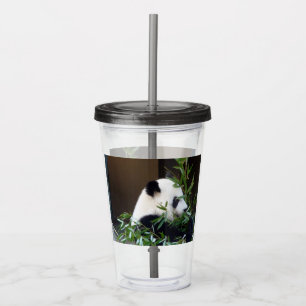 Beer Acrylbekertje met deksel en stro Acryl Drinkbeker