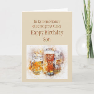 Beer Ale Funny Son Birthday Good Time Card Kaart