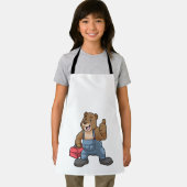 Beer als ambachtsman met gereedschapsdoos schort (Insitu)