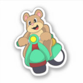 Beer als Biker met Scooter.PNG Sticker (Voorkant)