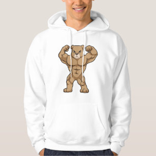 Beer als Bodybuilder met grote spieren Hoodie