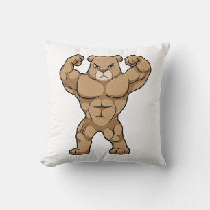 Beer als Bodybuilder met grote spieren Kussen