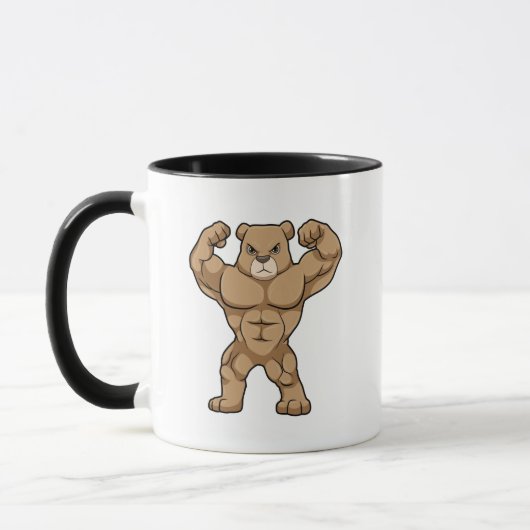 Beer als Bodybuilder met grote spieren Mok (Links)