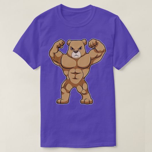 Beer als Bodybuilder met grote spieren T-shirt (Design voorkant)