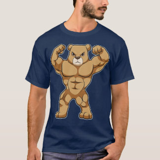 Beer als Bodybuilder met grote spieren T-shirt