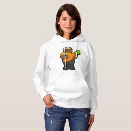 Beer als boer met wortel hoodie (Voorkant volledig)