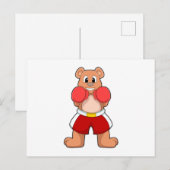 Beer als bokser met boks handschoenen briefkaart (Voorkant / Achterkant)