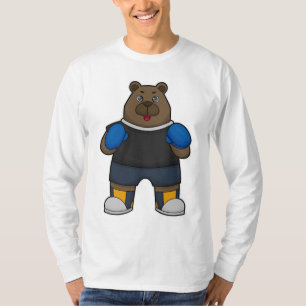 Beer als Boxer met Boxing-handschoenen T-shirt