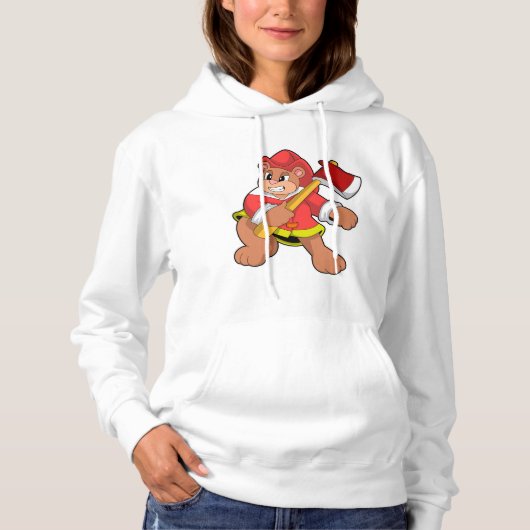 Beer als brandweerman met Ax Hoodie (Voorkant)