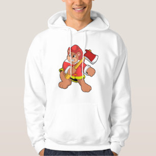 Beer als brandweerman met Ax Hoodie