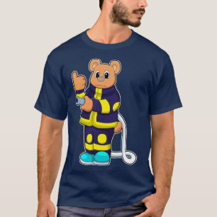 Beer als brandweerman op brandafdeling met slang t-shirt