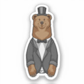Beer als bruidegom met jasje sticker (Voorkant)