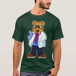 Beer als Doctor met Stethoscoop T-shirt