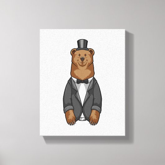 Beer als gom met jasje canvas afdruk (Voorkant)