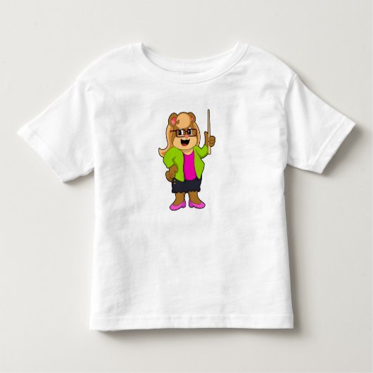 Beer als leraar met bril kinder shirts (Voorkant)