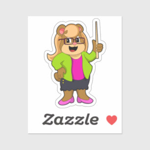 Beer als leraar met bril sticker