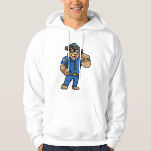 Beer als politieagent met politie-uniform hoodie