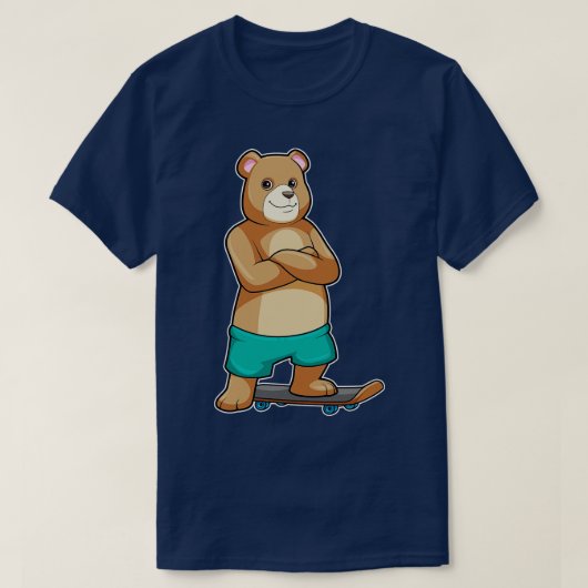 Beer als Skater met Skateboard T-shirt (Design voorkant)