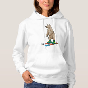 Beer als Skier met skiën Hoodie