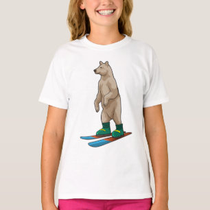 Beer als Skier met skiën T-shirt