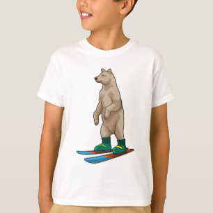 Beer als Skier met skiën T-shirt