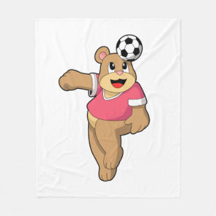 Beer als Voetbalspeler met Soccer.PNG Fleece Deken