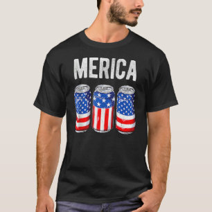 Beer American Flag 4 juli Man Women Merica vs T-shirt