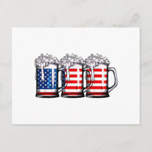 Beer American Flag 4 juli Mannen Women Merica Dr. Briefkaart