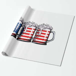 Beer American Flag 4 juli Mannen Women Merica Dr. Cadeaupapier